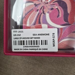 Trina Turk Large Zip Around "Anenome" Wallet New In Box